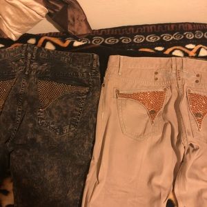 Two pairs of Robin jeans